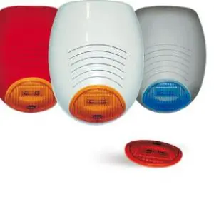 AMC SR 136-WR sirena autoalimentata colore bianco - lampeggiante rosso alta luminosità   programmabile