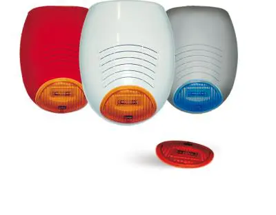 AMC SR 136-WR sirena autoalimentata colore bianco - lampeggiante rosso alta luminosità   programmabile