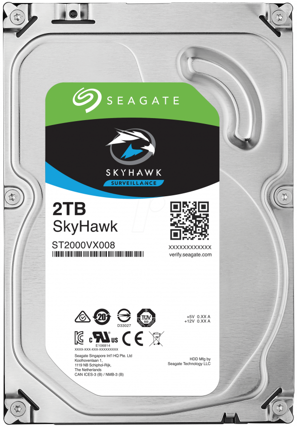 Seagate HHD SkyHawk 2 TB 6 GB/s 64 MB di cache