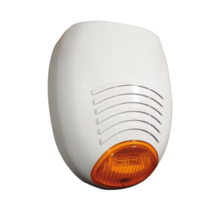 AMC SR 136 sirena autoalimentata colore bianco - lampeggiante arancio alta luminosità programmabile
