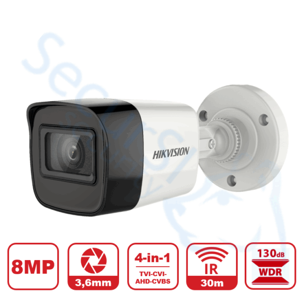 HikVision DS-2CE16U7T-ITF(3.6mm) BULLET OTTICA FISSA WDR 130DB 4IN1 4K