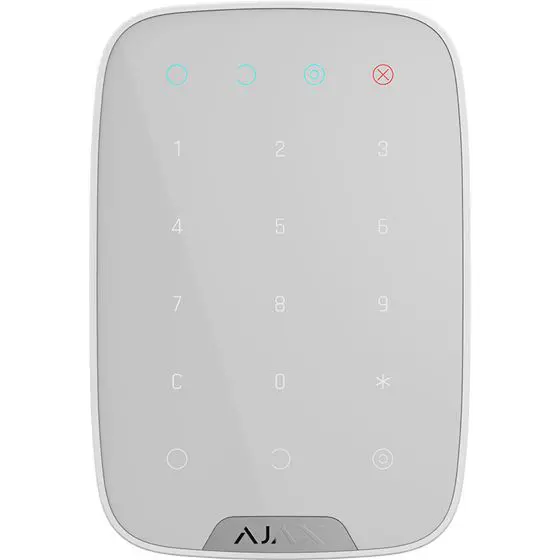 Ajax KeyPad Plus Tastiera Wireless Touch Bianca con supporto carte e portachiavi crittografati contactless 38253