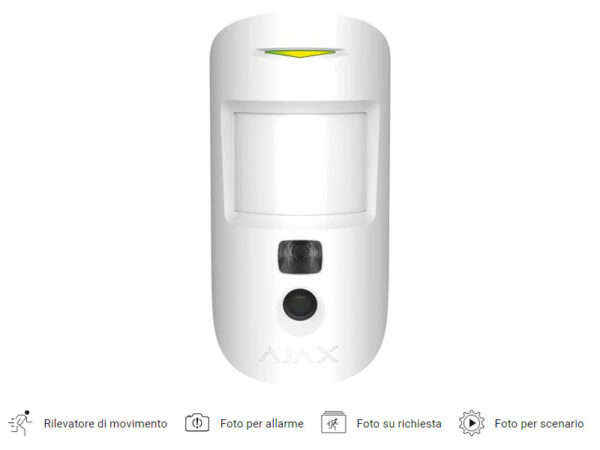 AJAX MotionCam (PhOD) Rilevatore di movimento wireless con foto-verifica Bianco 39290