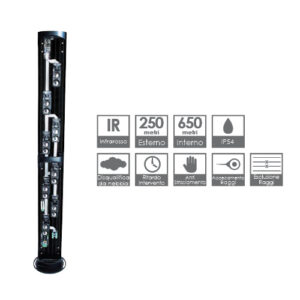 POLITEC MANAIRSMA202503X Colonna composta da 6 Raggi doppia ottica 3TX + 3RX H 200 cm. Alimentatore 230V incluso.