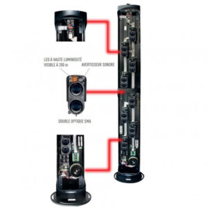 POLITEC MANAIRSMA202503T Colonna TERMINALE 3 Raggi doppia ottica TX H 200 cm. Alimentatore 230V incluso.