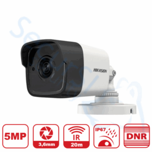 HIKVISION DS-2CE16H1T-IT - Telecamera Analogica Bullet 5MP DNR - Ottica Fissa (3.6mm)