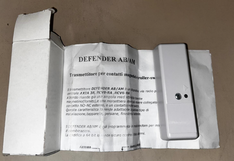 DEFENDER AB/AM TRASMETTITORE PER CONTATTI MAGNETICI E ROLLER